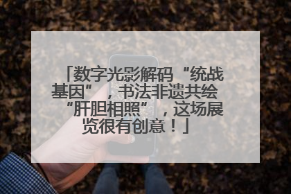 数字光影解码“统战基因”，书法非遗共绘“肝胆相照”，这场展览很有创意！