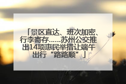 景区直达、班次加密、行李寄存……苏州公交推出14项惠民举措让端午出行“路路顺”