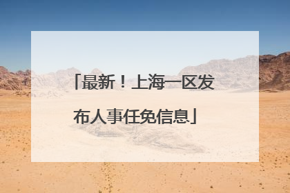 最新！上海一区发布人事任免信息