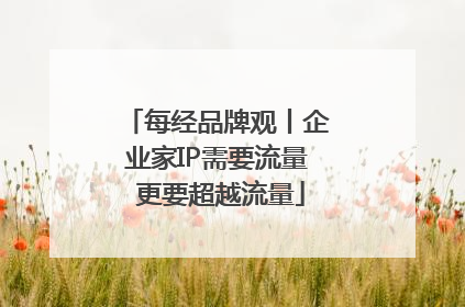 每经品牌观丨企业家IP需要流量 更要超越流量