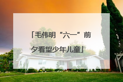 毛伟明“六一”前夕看望少年儿童