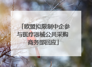 欧盟拟限制中企参与医疗器械公共采购 商务部回应