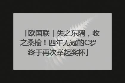 欧国联｜失之东隅，收之桑榆！四年无冠的C罗终于再次举起奖杯