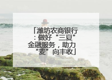潍坊农商银行：做好“三夏”金融服务，助力“麦”向丰收
