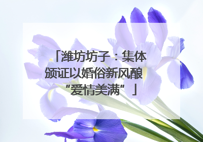 潍坊坊子：集体颁证以婚俗新风酿“爱情美满”