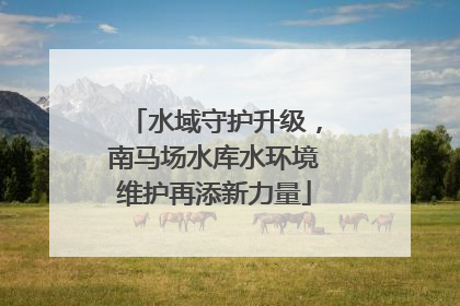 水域守护升级，南马场水库水环境维护再添新力量