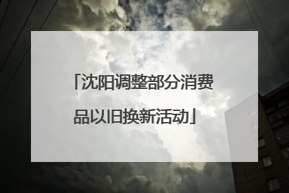 沈阳调整部分消费品以旧换新活动
