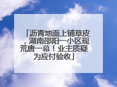 沥青地面上铺草皮，湖南邵阳一小区现荒唐一幕！业主质疑为应付验收