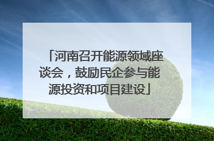 河南召开能源领域座谈会，鼓励民企参与能源投资和项目建设