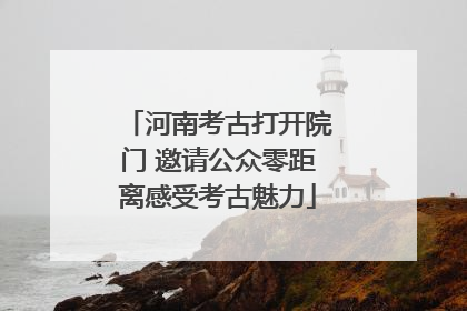 河南考古打开院门 邀请公众零距离感受考古魅力