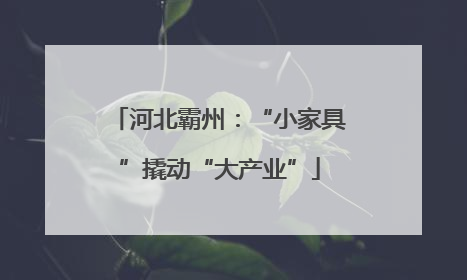 河北霸州：“小家具”撬动“大产业”