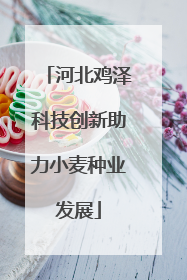 河北鸡泽科技创新助力小麦种业发展