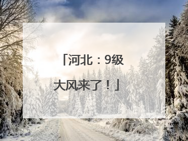 河北：9级大风来了！