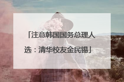注意韩国国务总理人选：清华校友金民锡