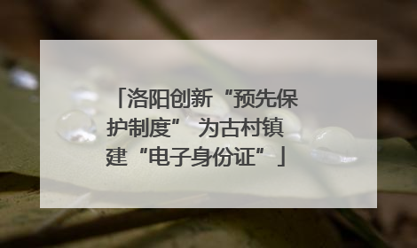 洛阳创新“预先保护制度” 为古村镇建“电子身份证”