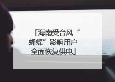海南受台风“蝴蝶”影响用户全面恢复供电