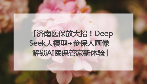 济南医保放大招！DeepSeek大模型+参保人画像 解锁AI医保管家新体验