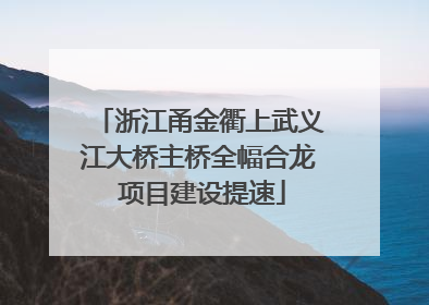 浙江甬金衢上武义江大桥主桥全幅合龙 项目建设提速