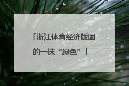 浙江体育经济版图的一抹“绿色”