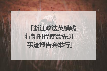 浙江政法英模践行新时代使命先进事迹报告会举行