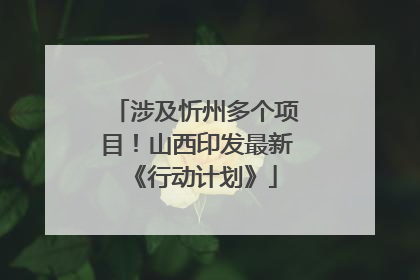 涉及忻州多个项目！山西印发最新《行动计划》