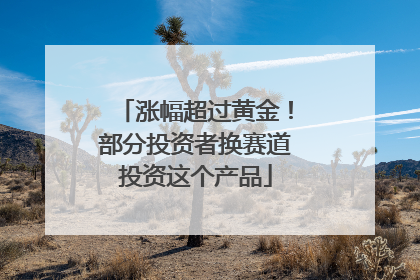 涨幅超过黄金！部分投资者换赛道投资这个产品