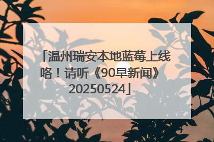 温州瑞安本地蓝莓上线咯！请听《90早新闻》20250524