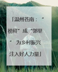 温州苍南：“榜样”成“邻里” 为乡村振兴注入好人力量