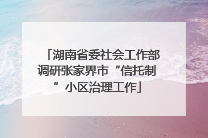 湖南省委社会工作部调研张家界市“信托制”小区治理工作