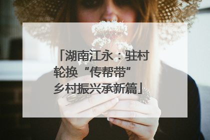 湖南江永：驻村轮换“传帮带” 乡村振兴承新篇