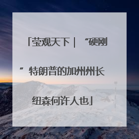 莹观天下｜“硬刚”特朗普的加州州长纽森何许人也