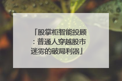 股掌柜智能投顾：普通人穿越股市迷雾的破局利器
