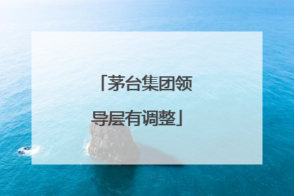 茅台集团领导层有调整