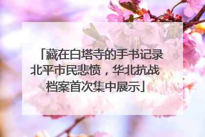 藏在白塔寺的手书记录北平市民悲愤，华北抗战档案首次集中展示
