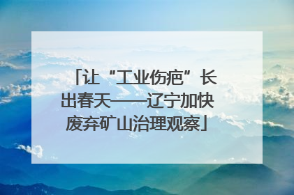 让“工业伤疤”长出春天——辽宁加快废弃矿山治理观察