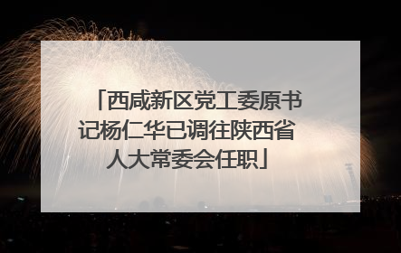 西咸新区党工委原书记杨仁华已调往陕西省人大常委会任职