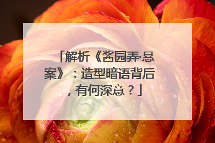解析《酱园弄·悬案》：造型暗语背后，有何深意？