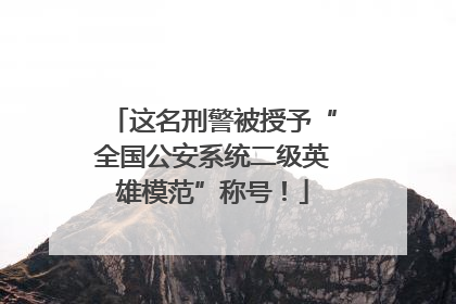 这名刑警被授予“全国公安系统二级英雄模范”称号！