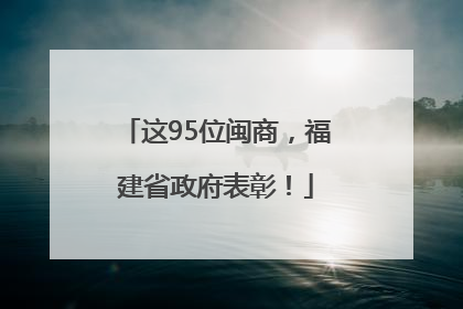 这95位闽商，福建省政府表彰！