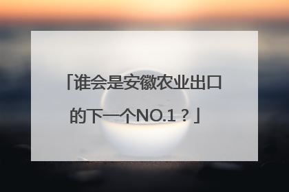 谁会是安徽农业出口的下一个NO.1？