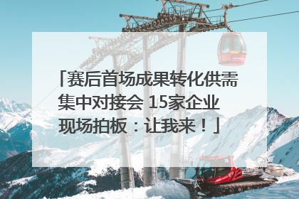 赛后首场成果转化供需集中对接会 15家企业现场拍板：让我来！