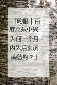 趵眼｜百度京东中兴为何一个月内先后来济南签约？