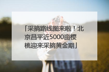 采摘路线图来啦！北京昌平近5000亩樱桃迎来采摘黄金期
