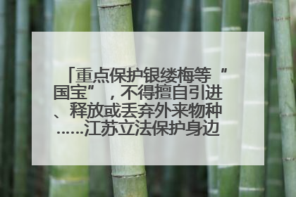 重点保护银缕梅等“国宝”，不得擅自引进、释放或丢弃外来物种……江苏立法保护身边的生物“朋友圈”