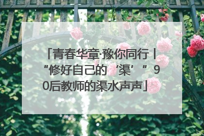 青春华章·豫你同行丨“修好自己的‘渠’”90后教师的渠水声声
