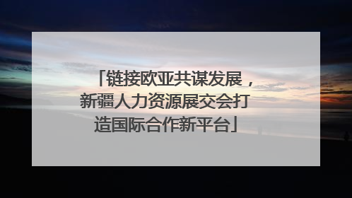 链接欧亚共谋发展，新疆人力资源展交会打造国际合作新平台