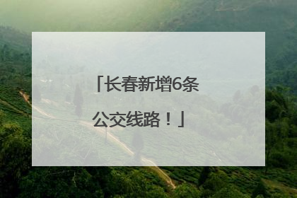 长春新增6条公交线路！