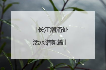 长江潮涌处 活水谱新篇