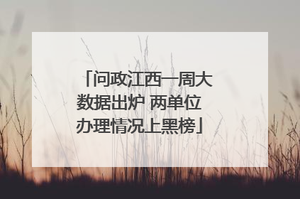 问政江西一周大数据出炉 两单位办理情况上黑榜