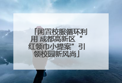 闲置校服循环利用 成都高新区“红领巾小提案”引领校园新风尚